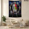 CR7 Career Milestone Tapestry, Multi Club Badge Ronaldo Stats Display Soccer Wall Art Decor