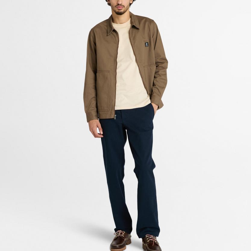 Timberland Logo Collar Zip Work Jacket Men Jacket A432B-BK0