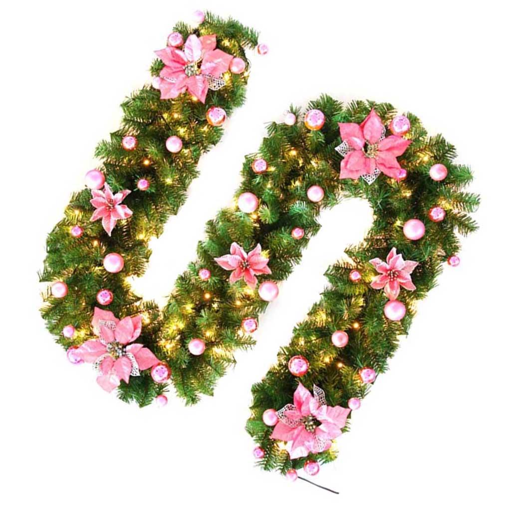 

Пластиковая 2,7 м рождественская ротанговая переносная рождественская елка, подвесная гирлянда для внутреннего коридора, торгового центра, отеля, праздничный декоративный венок золотой