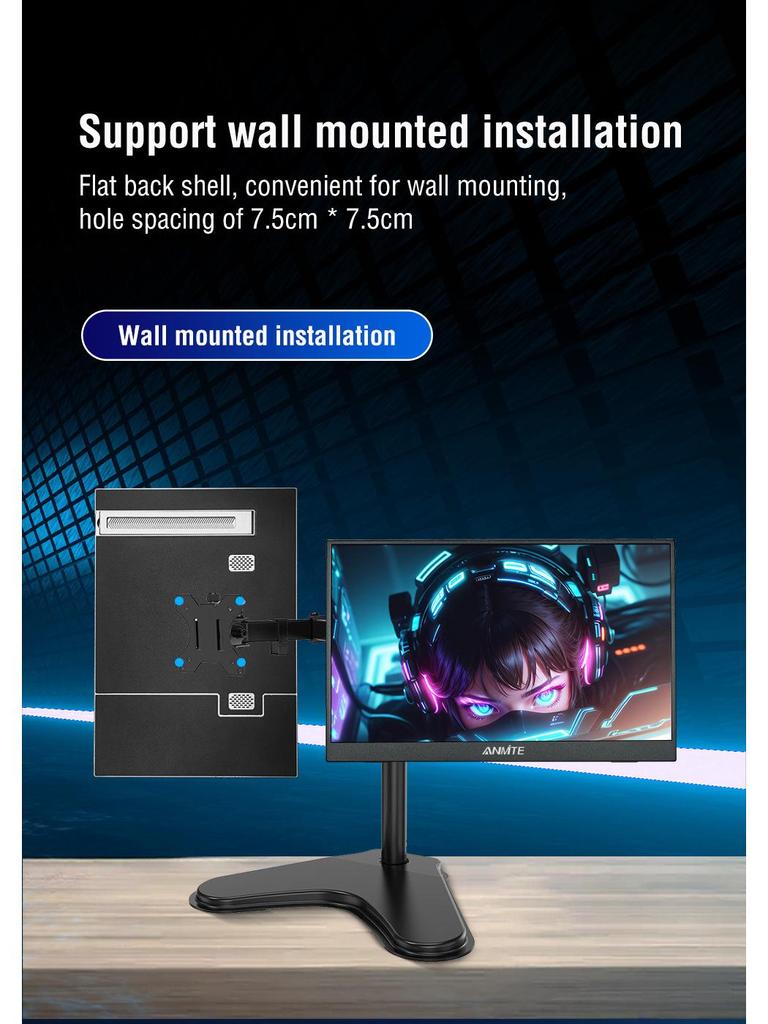 Anmite 16" IPS Touchscreen Portable Monitor for Laptops & Gaming Consoles