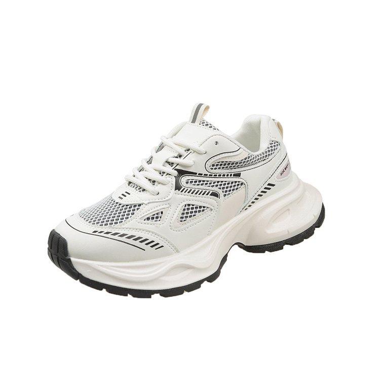 

Модные серебристо-серые сетчатые дышащие кроссовки для женщин, новинка весны 2024 года, легкие спортивные кроссовки на толстой подошве 35 бежевый