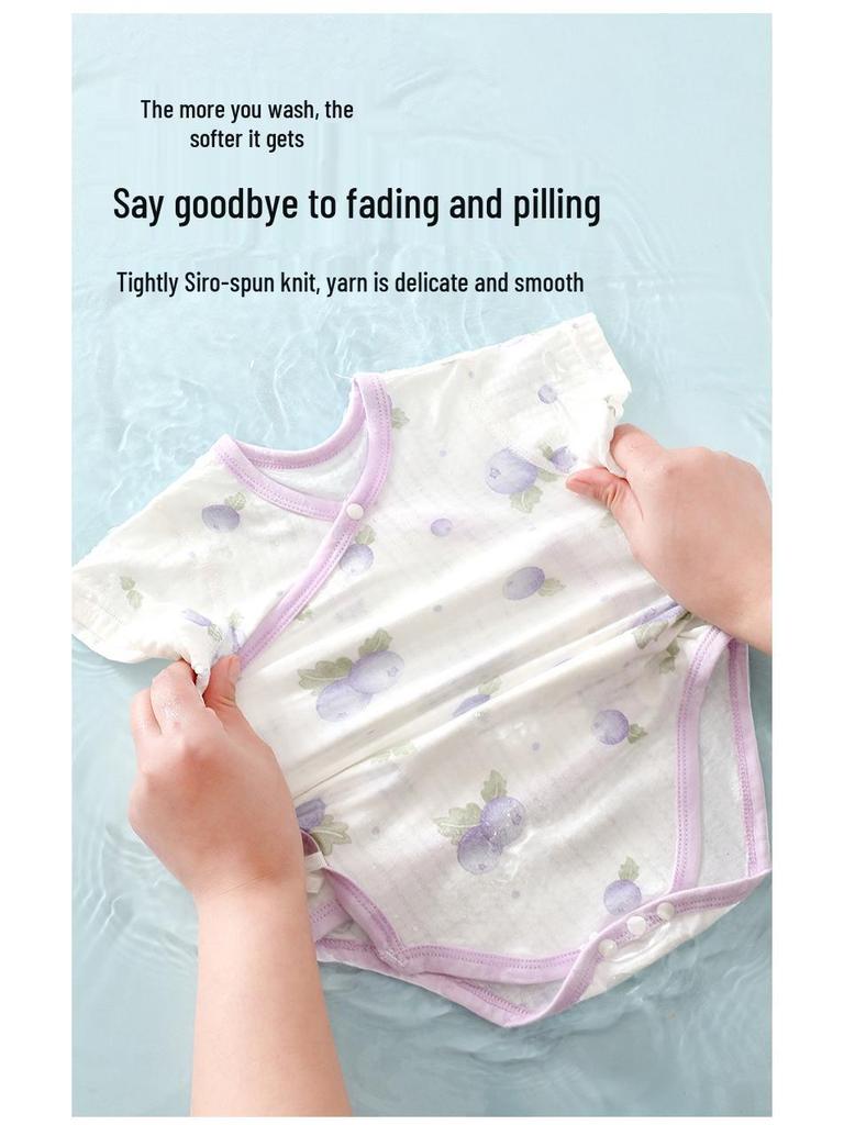 Ademende Zomer Katoen Baby Outfit: Lichtgewicht, Zweetabsorberend & Zacht voor 0-1 Jarigen