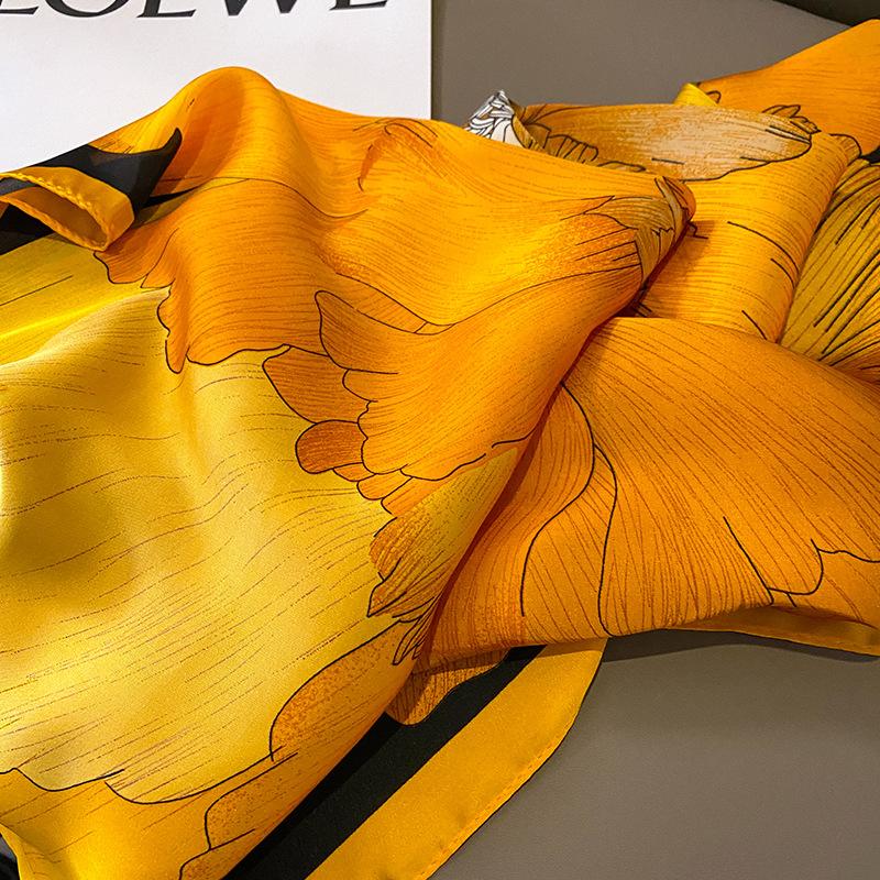Fashion Scarves for Women Shawl Print Silk Satin Hijab Scarf Female Bandana 70*70cm Luxury Brand Square Shawls Scarfs For Ladies