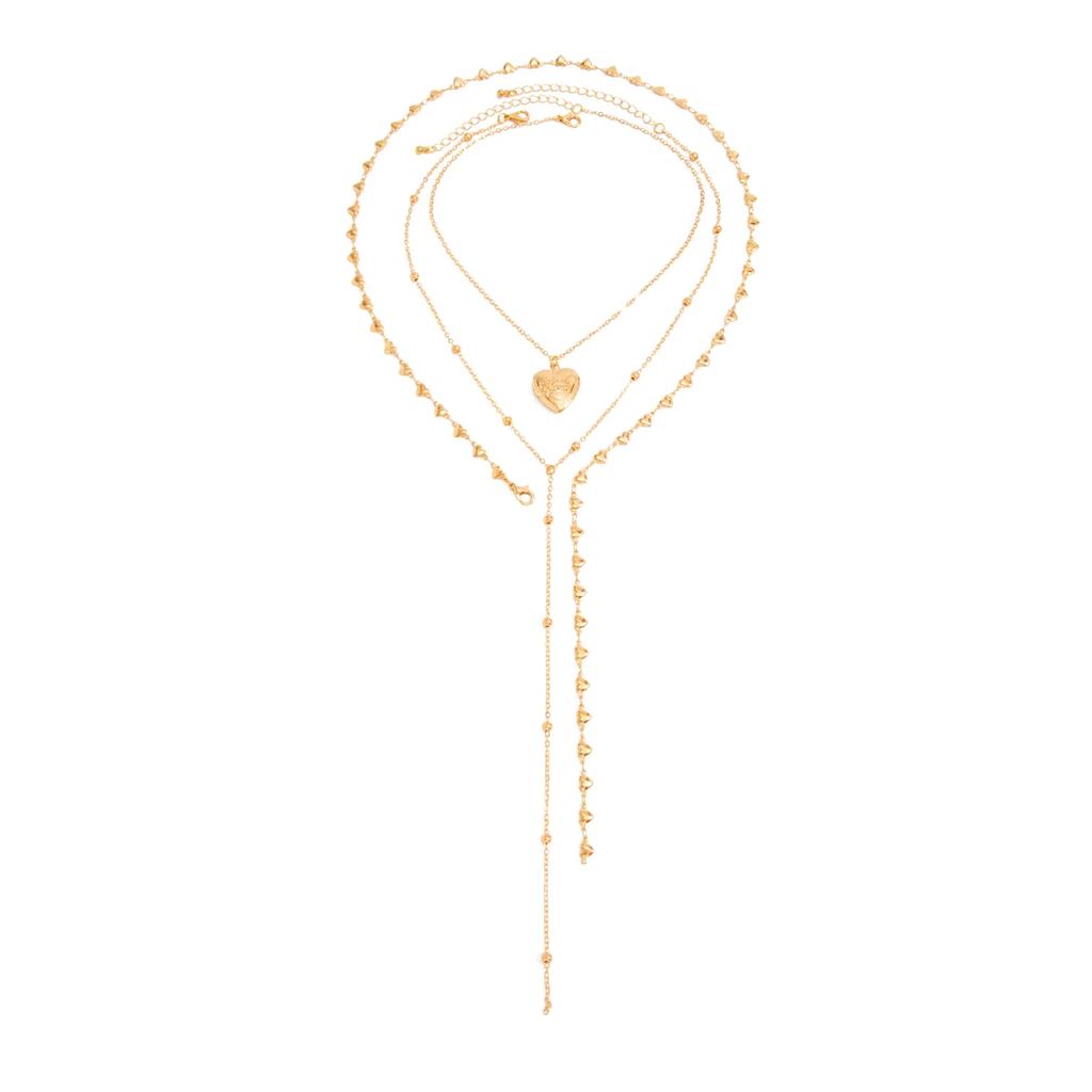 New 1Pcs/Set Punk Metal Heart Pendant Necklace for Women Trendy Creative Adjustable Y Shape Chain Jewelry Accessories New