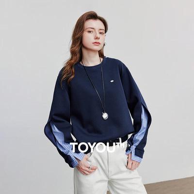 Chuyu Women's Patchwork Loose-Fit Sweatshirt