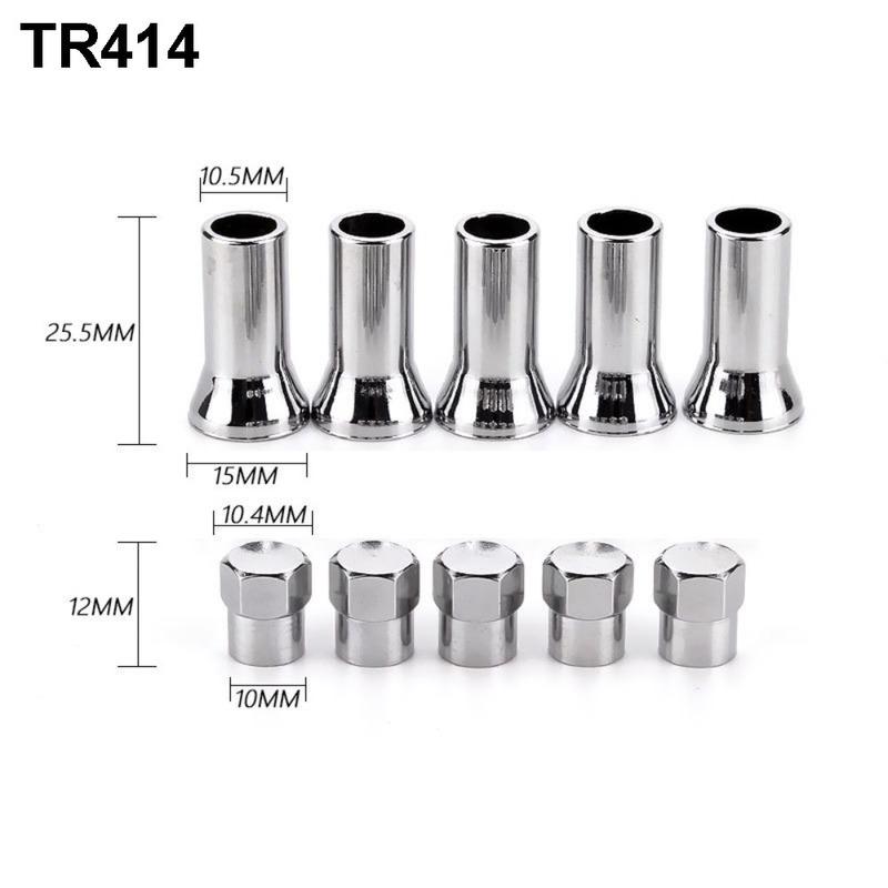 10pcs TR413/TR414 Tyre Valve Stem Universal Chrome Left Right Front Rear Wheel Tyre Valve Sleeve Covers