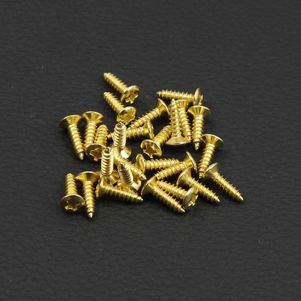 FLEOR 25 tornillos de montaje para golpeador de guitarra para piezas de bajo eléctrico, cromo/negro/dorado. Elija