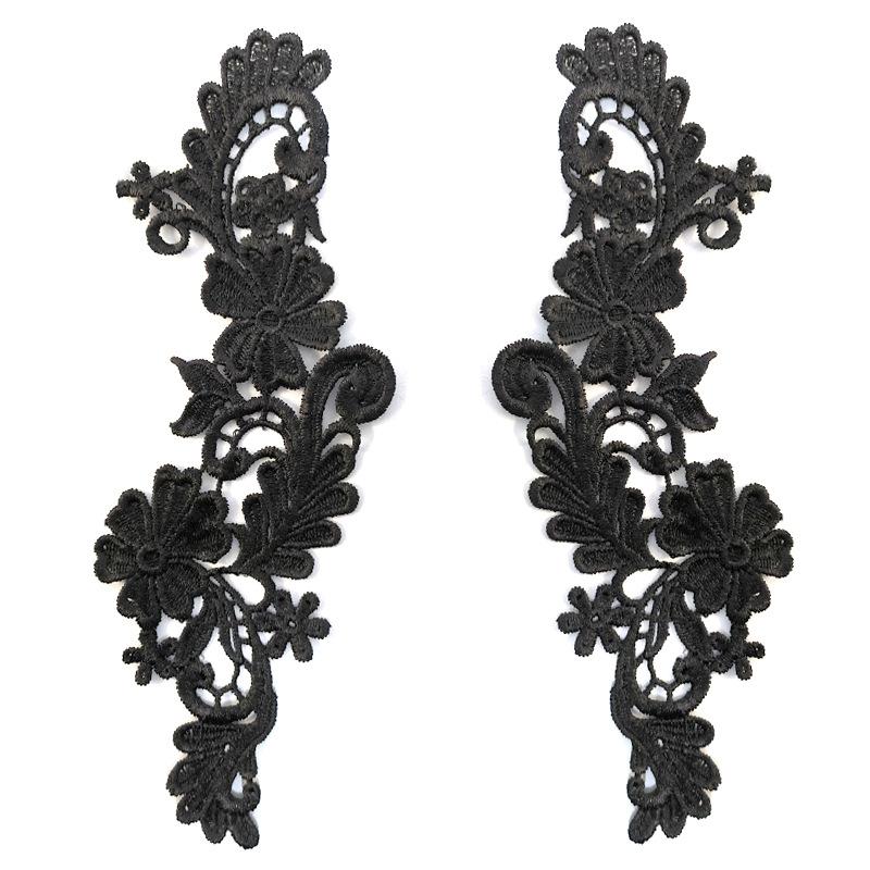 Water soluble lace 3D embroidery piece Embroidery symmetrical lace pair embroidery clothing DIY accessories polyester flower piece