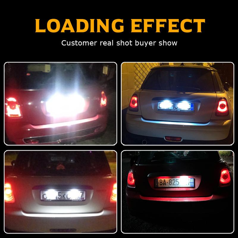 2Pcs CanBus No Error LED License Plate Light For BMW Mini Cooper R56 R57 R58 R59 Error Free Bright White Number lamp