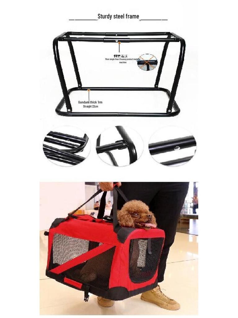Portable Folding Pet Carrier & Bed: Outdoor Dog/Cat Cage & Car Nest for Golden Retrievers, Corgis, and Teddies