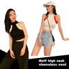 Fashion Color Womens Blocking Sleeveless Strapless Sexy Camisole Knitted