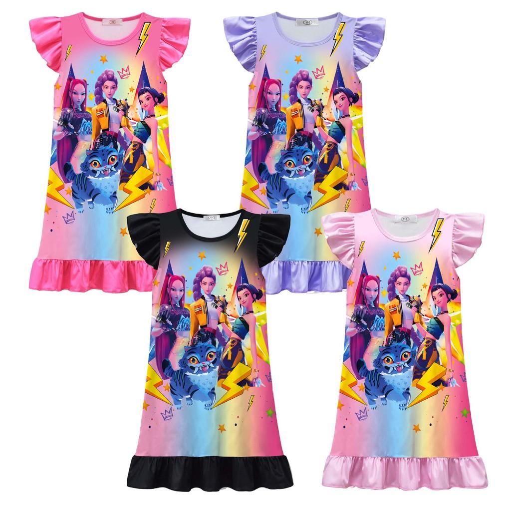 Kids Girls POP Rumi Zoey Mira Printed Ruffle Sleeves Casual Dress