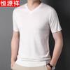 Hengyuanxiang Men's V-Neck Short Sleeve Knit T-Shirt