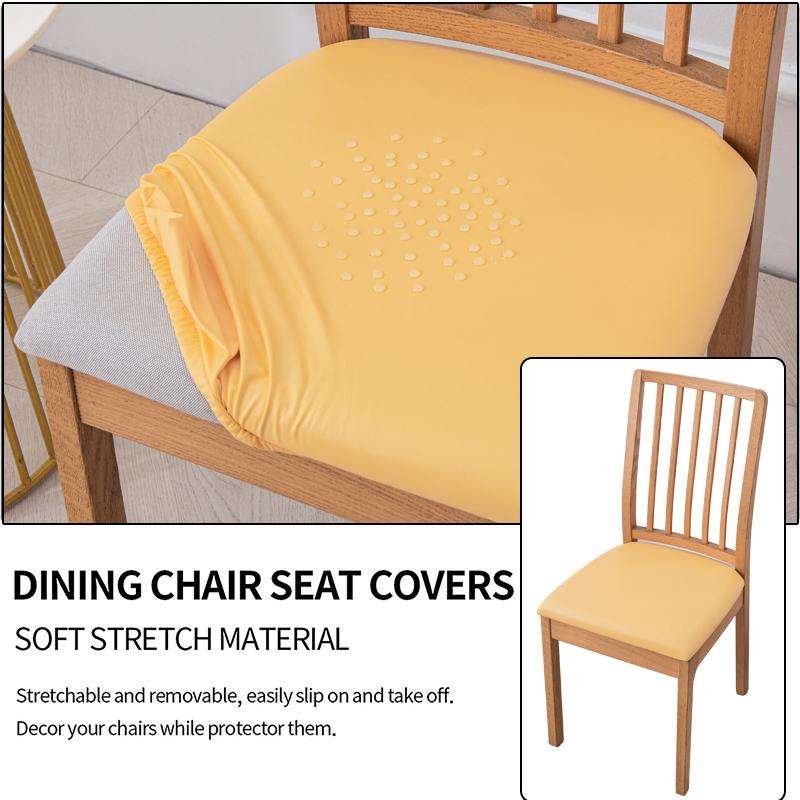 Waterproof Chair Seat Covers Pu Leather Dining Room Chair Cover, Stretch Chair Cover For Dining Room Chair Slipcover For Kitchen