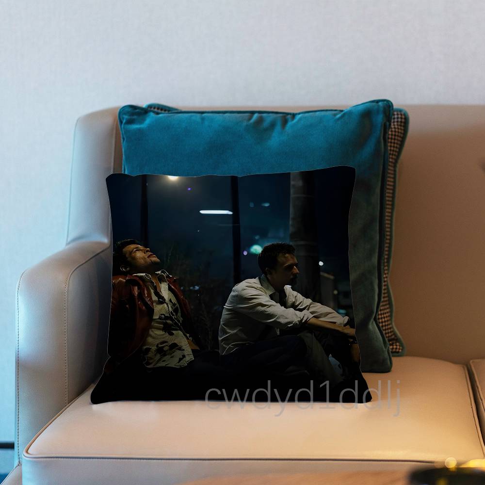 Movie FFight Club Pillow Case Short Plush Sofa Decorative Gift Home Doublesided Printing Cushio