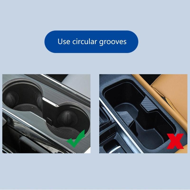 Car Drink Beverage Storage Solution Flexible Adjustment Carbon Fiber Look 360 Degree Rotating Base for Frequent Drivers