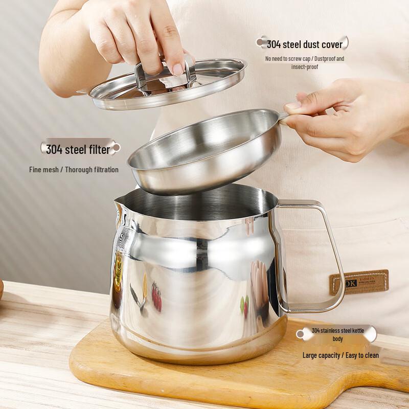 304 Stainless Steel Oil Strainer Pot with Frying Basket