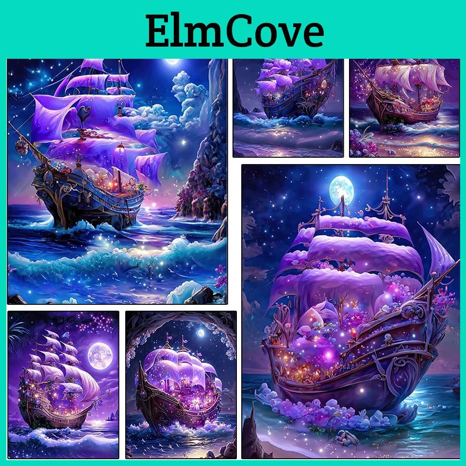 Painting 5d New Diy Diamond Arrival Ship Sailboat Jewelry Cross Stitchembroidery All Mosaic Art Home Decoration Blessing Gift