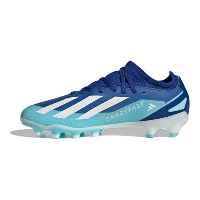 X Crazyfast.3 Puntera Redonda Tela Cómoda Transpirable Zapatos de Fútbol Unisex Zapatos de Fútbol Azul Blanco IE1566