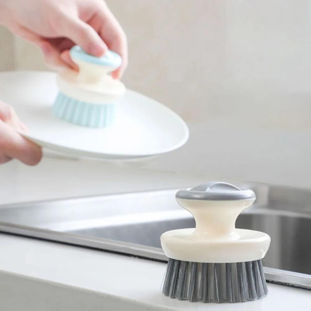 Multipurpose Dish Brush with Handle Kitchen Scrub Brushes for Cleaning Dish Scrubber with Stiff Bristles for Sink Pots Pans