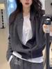 Grey 100% Pure Wool Cardigan Coat – Autumn/Winter Knit Cashmere Sweater