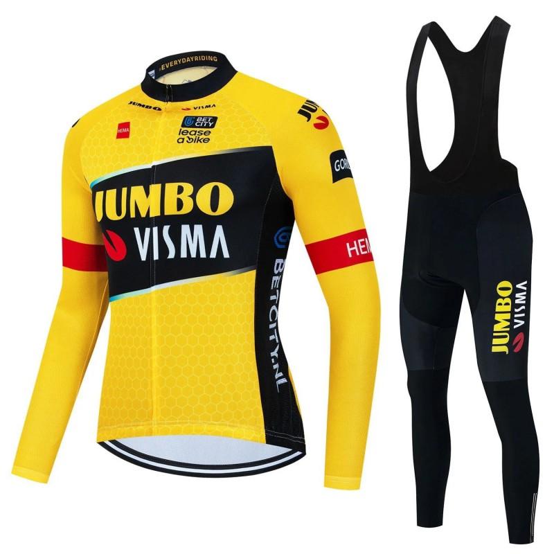 Unisex Long Sleeve Fleece-Lined Cycling Jersey Mountain Road Bikes Wear