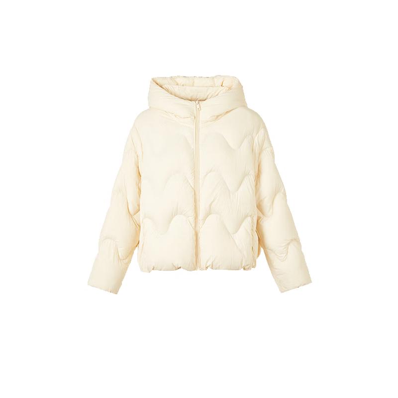 

LANCY Hordo Barji White Goose Down Short Puffer Jacket L
