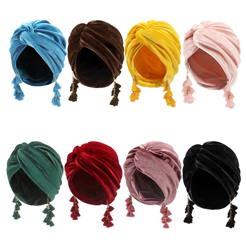 Women'S Spring Boho Scarf Hat Retro Cross Wrap Headscarf With Tassels Lightweight Turban Cap For Outdoor Music Festival