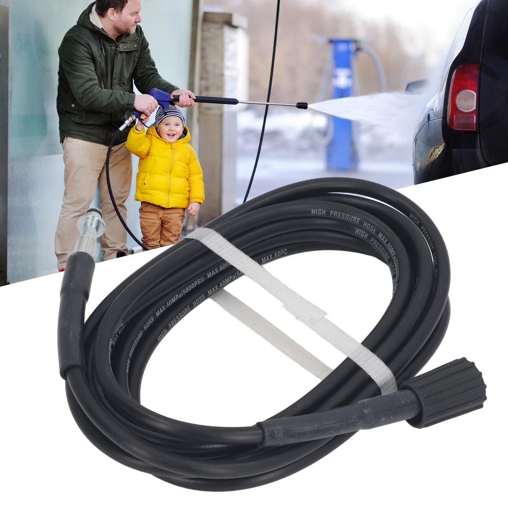 0psi High Pressure Washer Hose, 5m Length Stable Connection Premium Rubber Material 3Celsius8 Inch Quick Connect
