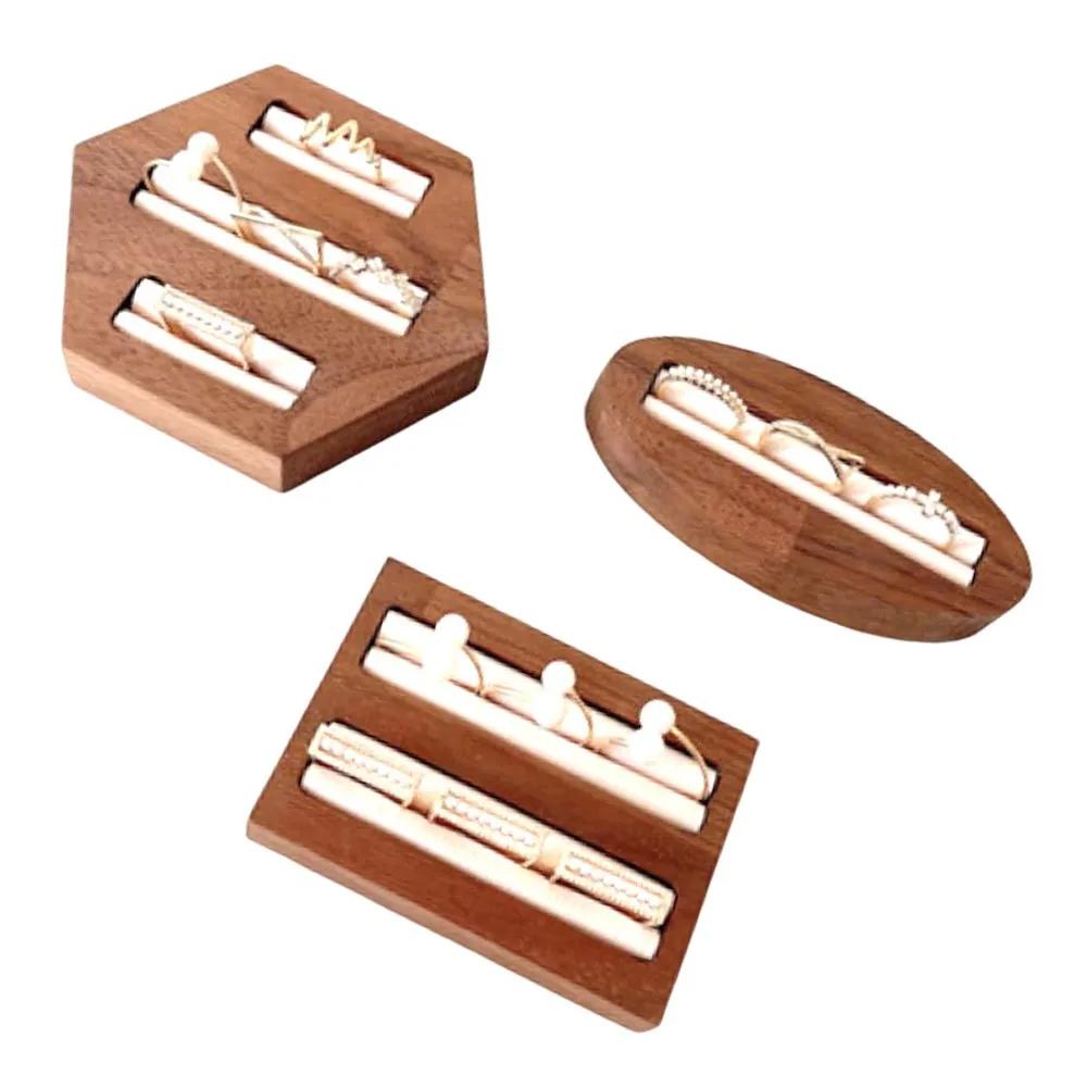 HeMu Polygonal ring earrings earring display stand jewelry storage plate counter jewelry ornaments props ring display plate