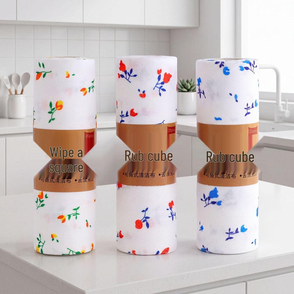Dual-Use Antibacterial Tear-Off Cleaning Cloth: Stain Removal & Water Absorption for Kitchen Use