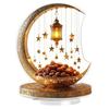 1Pcs 2D Elegant Acrylic Crescent Lantern And Star Shaped Desktop Decoration For Eid Al Fitr Celebration Home Decoration Ornament