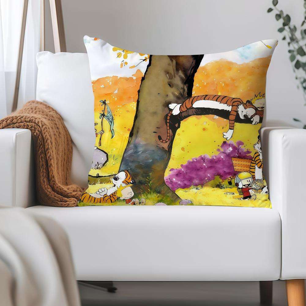 Fairy Tale Books C-Calvin And H-Hobbes Pillow Case Applicable Space For Guest Rooms Interiors Cars Office House Decoration