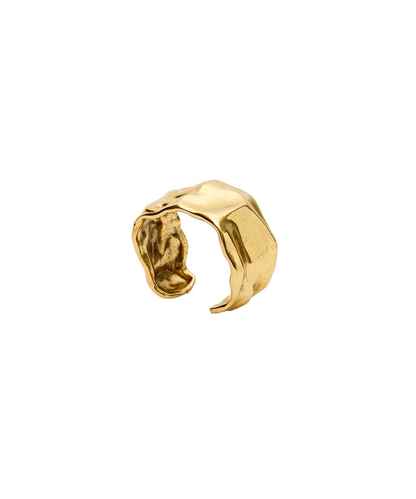 Noirer Hammered Wave Ring (Gold)