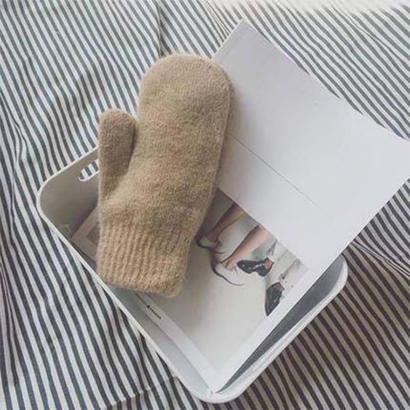 

Женские перчатки Зимние перчатки с искусственным мехом кролика, утепленные, с начесом Утепленные перчатки для езды на велосипеде, перчатки с трикотажным узором Tide-connected Pointer One Size хаки