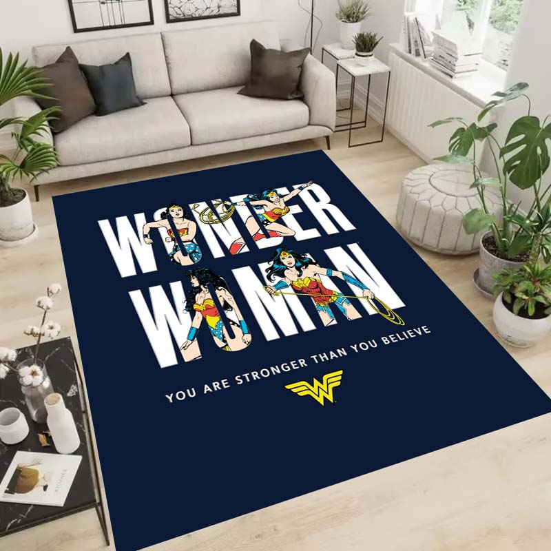 Wonder Woman pattern rug, suitable for living room, bedroom, bedside, balcony and other places, Nordic style decorative rug,