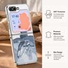 Blues Fish Whale Ocean Phone Case For Samsung Galaxy Z FlIP 7 FE 6 5 Plating PC+PU Leather Hybrid Folding Cover For Samsung Z Flip7 Flip6 Flip5