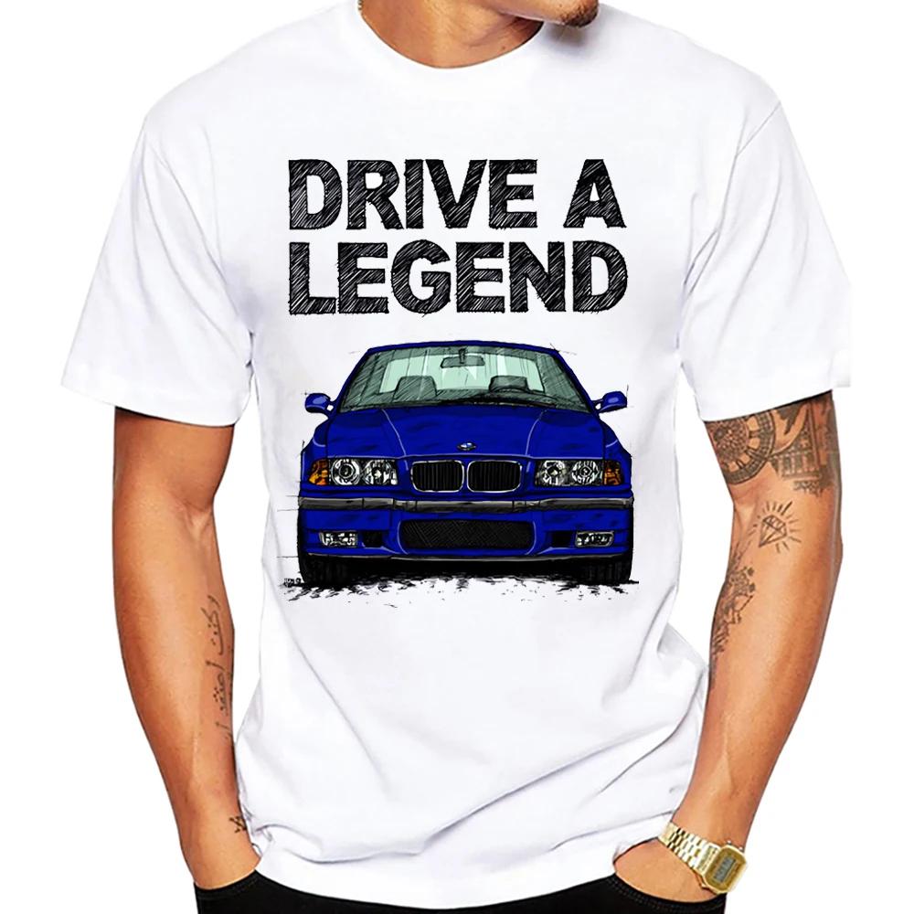 Drive A Legend E36 M3 Compact 90's T-Shirt Summer Men Short Sleeve Harajuku BM Car Design Boy Casual Tops Hip Hop White Tees