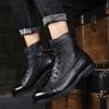 Fashion Luxury Men's Boots Handmade Retro Men Ankle Boots High Quality Leather High-top Shoes Fashion British Style Men Motorcycle Boots