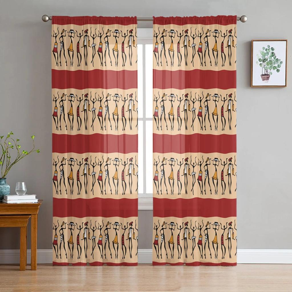 Africa Indian Elephant Window Curtains Living Room Tulle Curtains Kitchen Decor Kids Room Curtain Window Treatment