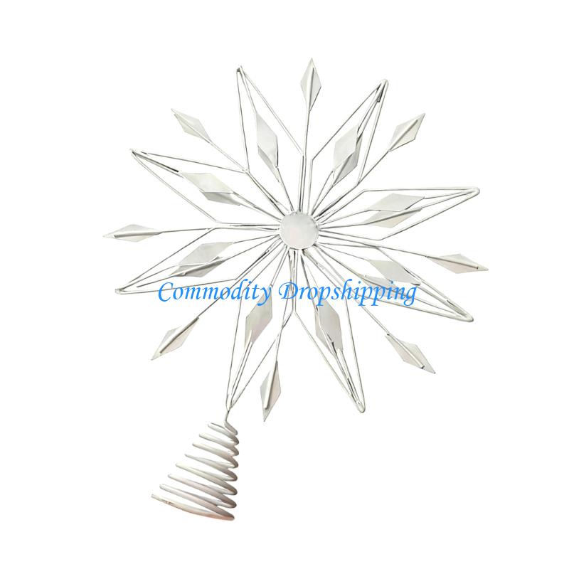 Y5JC Decorative Christmas Tree Toppers Metal Decoration for Indoor Outdoor Use Seasonal Party Supplies