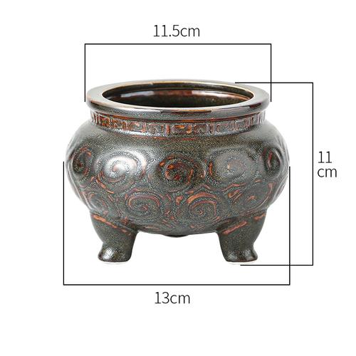 1pc Ceramic Incense Burner Decorations Buddhist Hall Utensils Temple Sacrifice Home Decor Pray for Auspiciousness Feng Shui