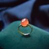 Klasyczne Kreatywne Naturalne Pierścionki z Czerwonego Chalcedonu Dla Kobiet Regulowane Prostota Vintage Elegancja Pierścionek Zaręczynowy Biżuteria