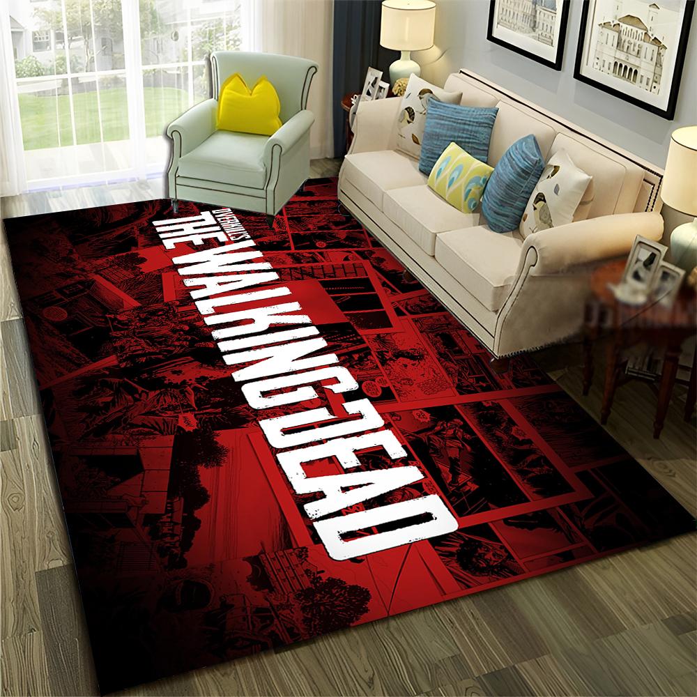 TV Horror The Walking Dead TWD Tappeto per Casa Soggiorno Camera da Letto Divano Zerbino Decorazione, Tappeto Area Gioco Bambini Tappetino Antiscivolo