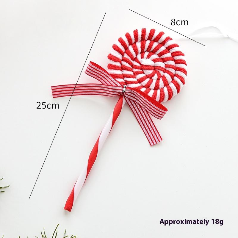 Christmas Ornaments Red And White Velvet Decorations Christmas Balls Canes Candies Christmas Trees Decorative Pendants Ins Ornam