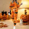 Conjunto de Dos Piezas con Estampado de Halloween para Mujer, Top de Manga Larga con Cuello Redondo y Pantalones Jogger con Cordón, Chándal Casual para Primavera Otoño