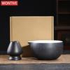 Schwarze Keramik Matcha Set Traditionelles Matcha Tee Set Besen und Schale Messlöffel Japanische Manuelle Matcha Zubereitung Für Anfänger