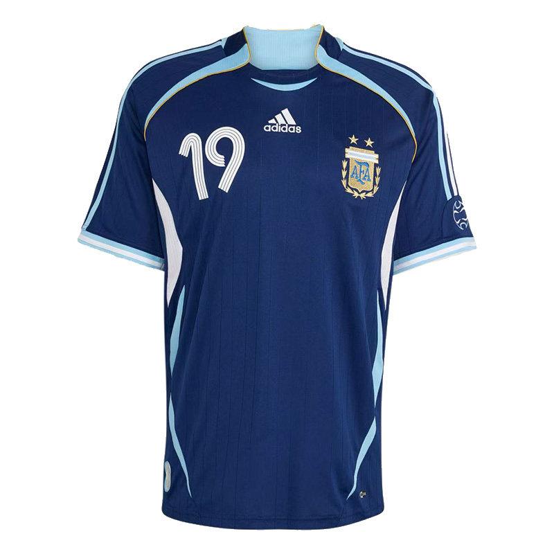 Adidas Performance АРГЕНТИНА ВЫЕЗДНАЯ ФУТБОЛКА 2006 - Выездная футболка сборной Аргентины 2006 Винтажная Классическая Полосатая Простая Короткий рукав Футбольная футболка для мужчин XL