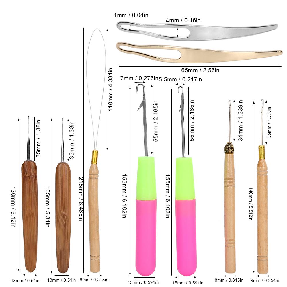 89pcs Metal Hair Rings Hair Braid Rings Dreadlocks Needle Crochet Hook Hair Tools