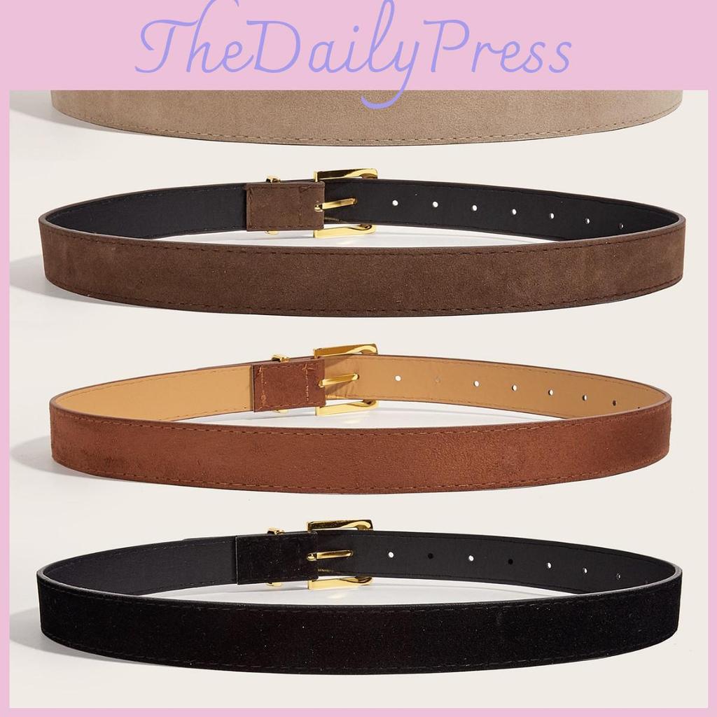 Pu Fashion Womens Leather Belt With Metallic Buckle For Casual And Office Wear
